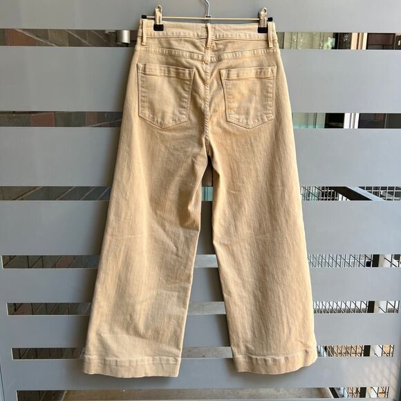 Ann Mashburn Beige Wide-Leg Cropped 5-Pocket Jean Size 24 - Picture 3 of 7